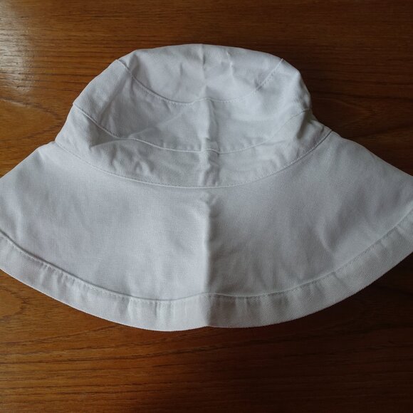 Lands End cotton fabric white sun hat - Picture 10 of 13